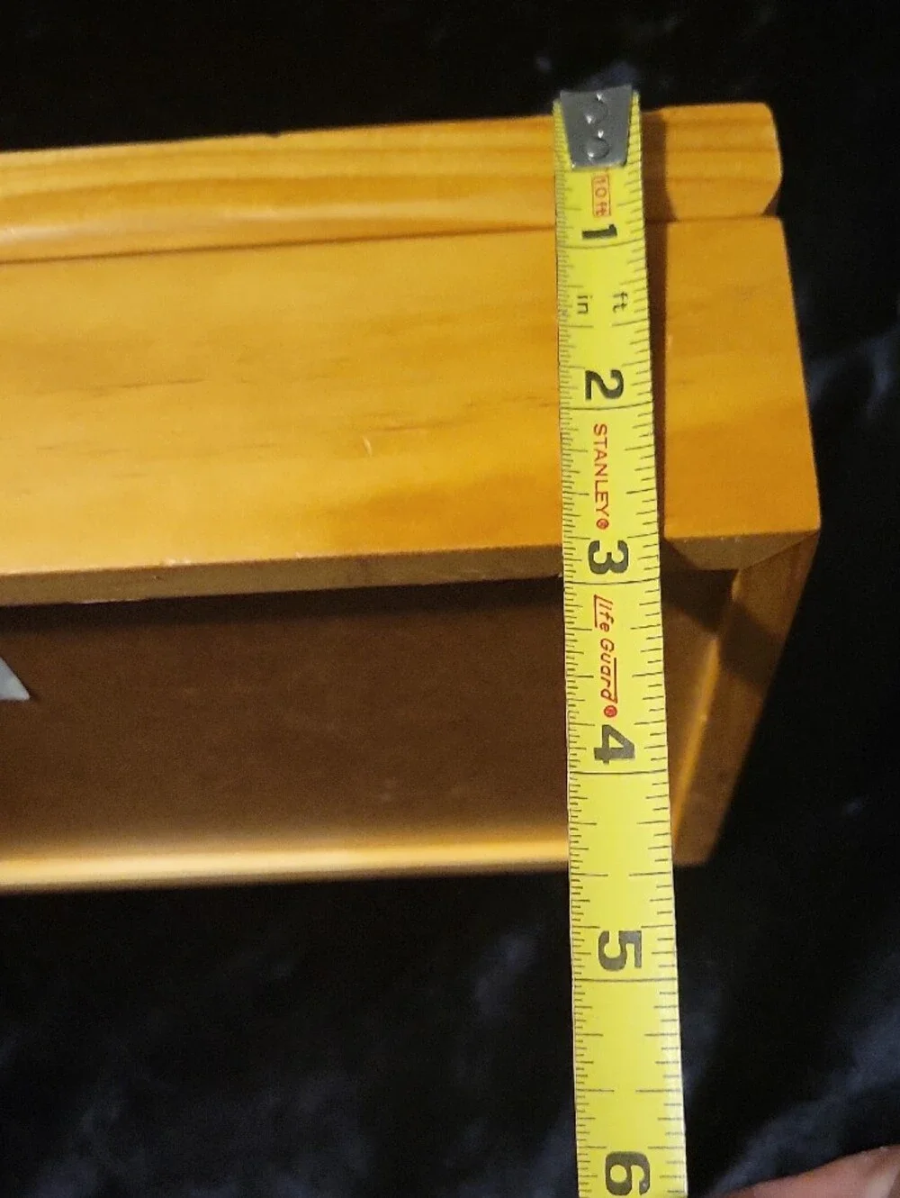 Natural Wood Jewelry Box with Glass Interior Lid for a Photo Insert